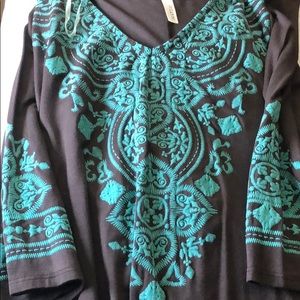 Cezanne brown and turquoise dress